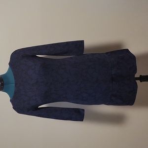 LOFT navy floral 3/4 sleeve dress size 0P